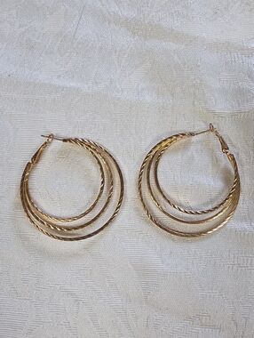 Gold Triple-Hoop Women’s Earrings